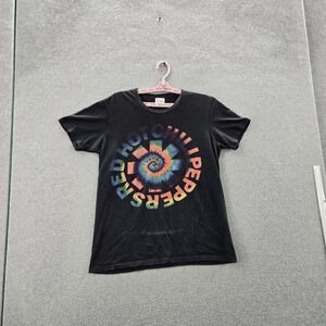 Red Hot Chili Peppers Men Shirt MEDIUM Black Graphic Band Logo Tee Short Sleeve